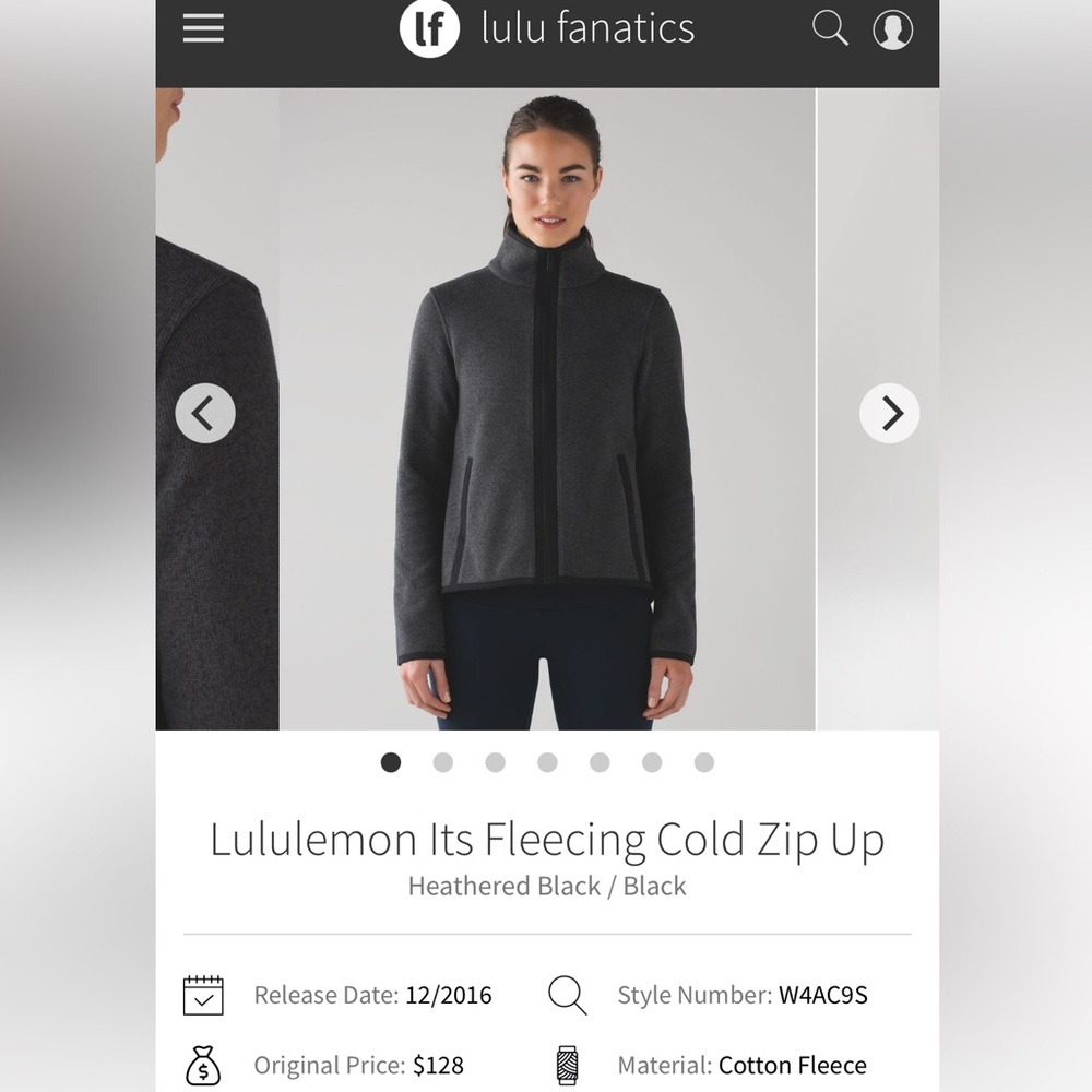 Sz 4 Lululemon It’s Fleecing Cold Zip-Up